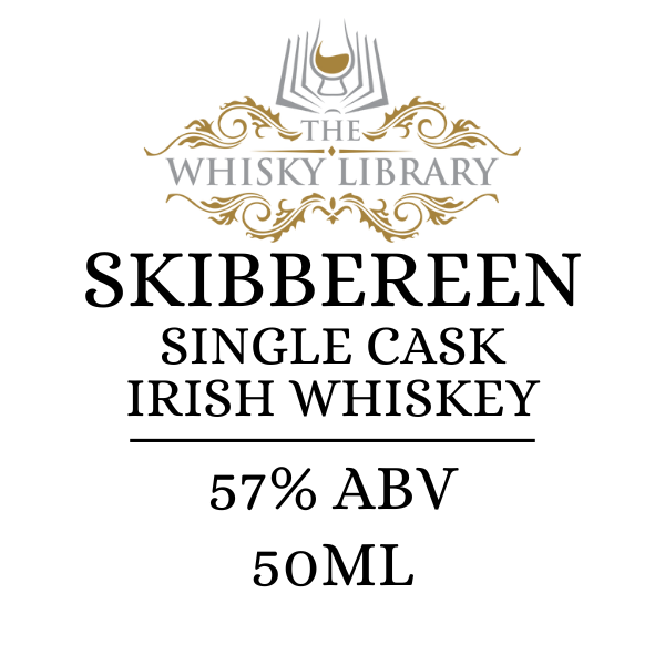 Skibbereen Single Cask Irish Whiskey label from The Whisky Library on a white background