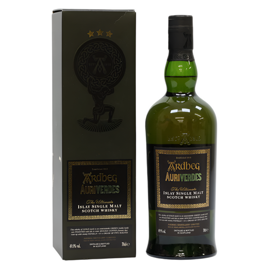 Bottle with Box: Ardbeg Auriverdes Limited Edition 2014 bottle and box