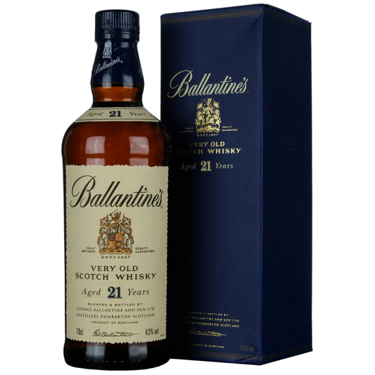 Ballantine's 21 Year Old late 1990s early 2000s bottling 700ml 43% ABV with original packaging