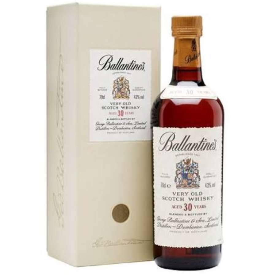 Ballantine's 30 Year Old older presentation 700ml 43% ABV with original packaging