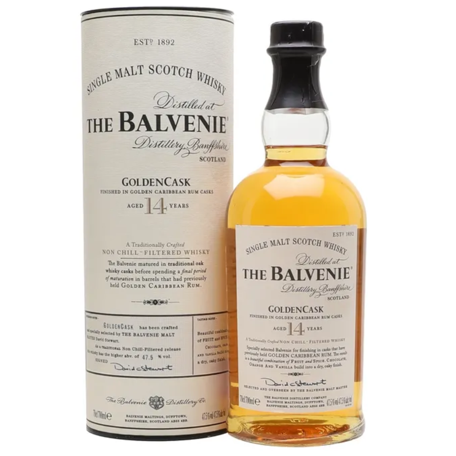 Balvenie Golden Cask 14 Year Old 700ml 47.5% ABV with original presentation tube