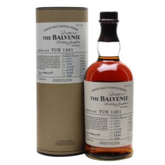 Balvenie whisky bottle and packaging on a white background