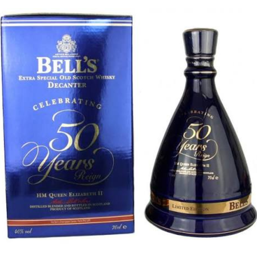 Bell’s 8 Year Old Golden Jubilee 2002 Queen Elizabeth II ceramic decanter 750ml 43% with original box