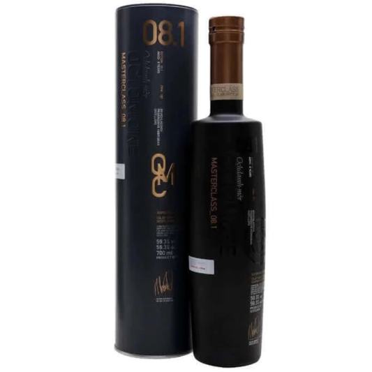 Bruichladdich Octomore 8.1 bottle in the white background. 
