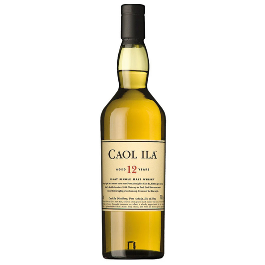 Caol Ila whisky bottle on a white background