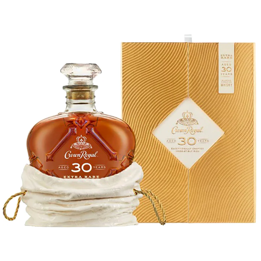 Crown Royal 30 Year Old Extra Rare Canadian Whisky Bottle and Gift Box