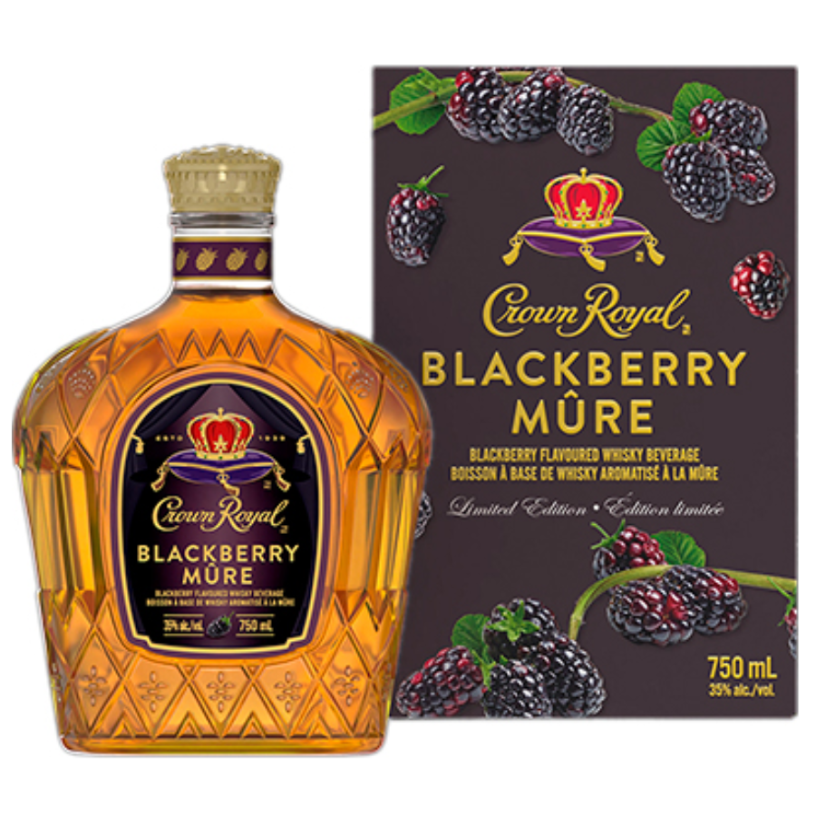 Crown Royal Blackberry Whisky bottle with box