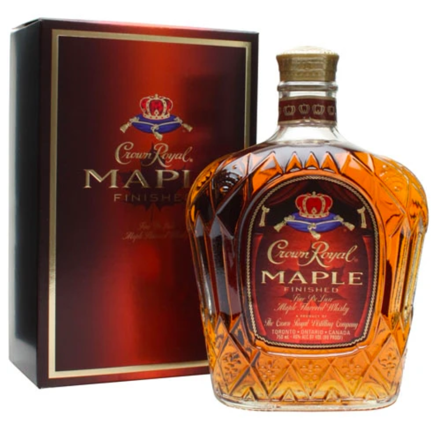 Crown Royal Maple Finished Whisky bottle with Box 1L