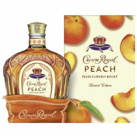 Crown Royal Peach Whisky bottle with box