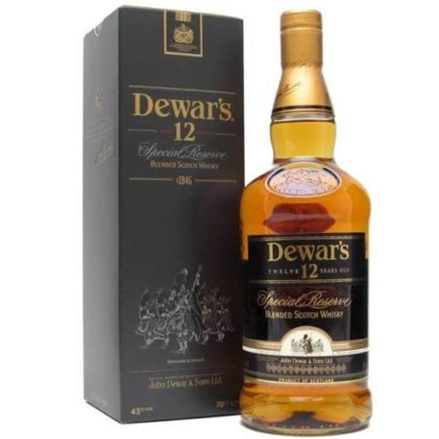 Dewar's 12 Year Old Special Reserve 750ml 43% ABV with original presentation packaging