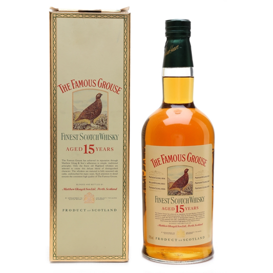 The Famous Grouse 15 Year Old 1990s blended Scotch with box
