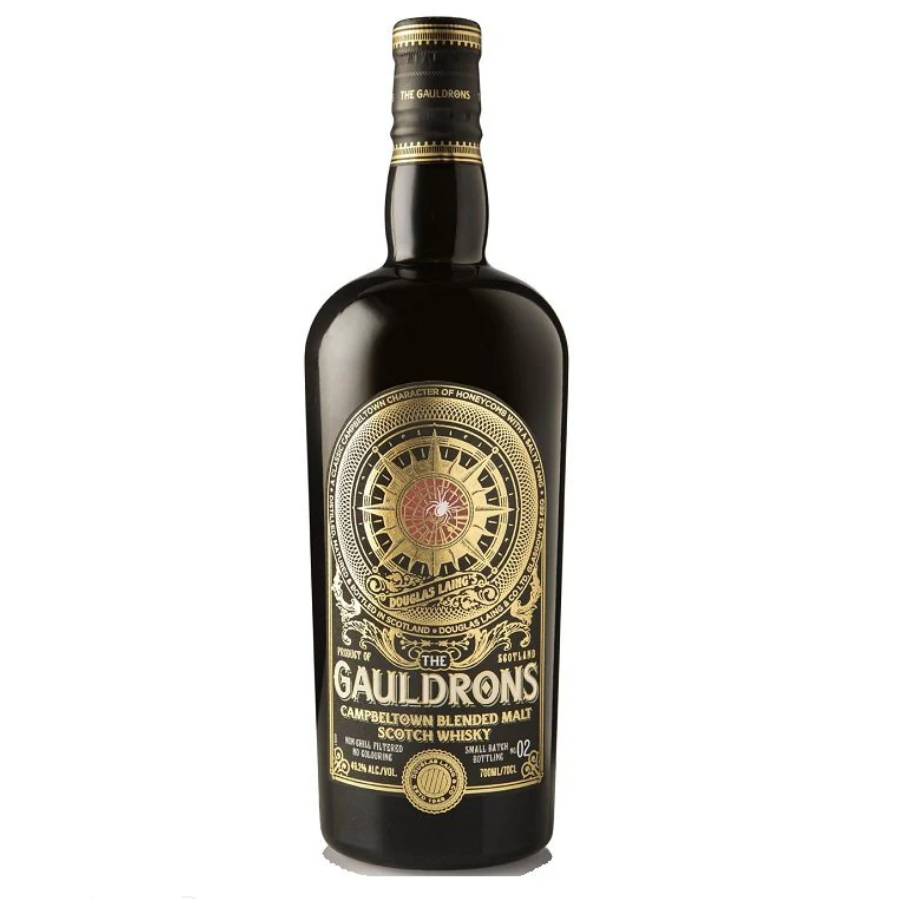 Bottle of Gauldrons Campbeltown Blended Malt Scotch Whisky on a white background