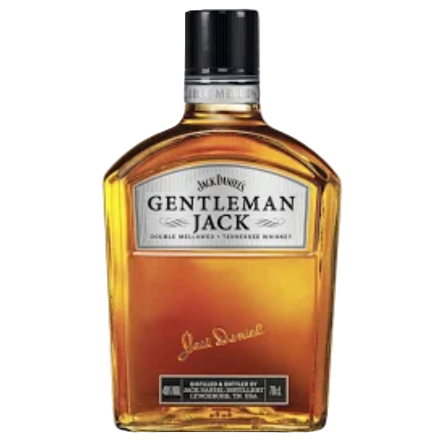 Bottle of Jack Daniel's Gentleman Jack whiskey on a white background