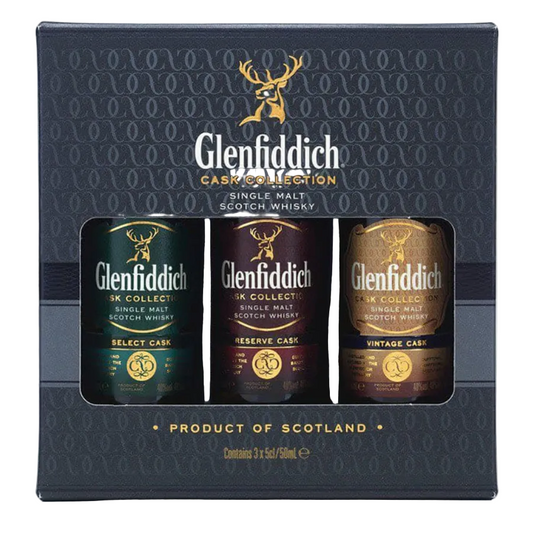 Glenfiddich Cask Collection 3 x 5cl miniature single malt Scotch whisky set