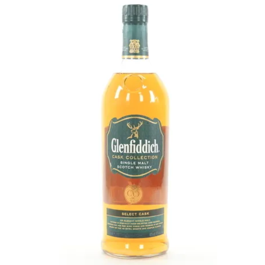 Glenfiddich Select Cask single malt Scotch whisky bottle.