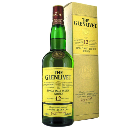 Glenlivet 12 Year Old early 2000s vintage presentation 750ml 43% ABV with original box
