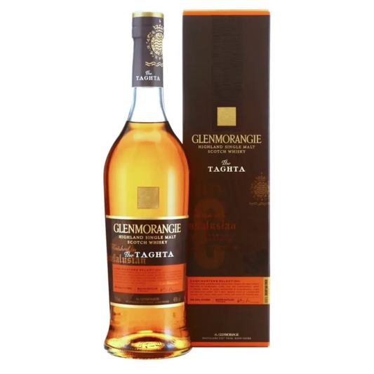 Glenmorangie taghta whisky bottle and packaging on a white background