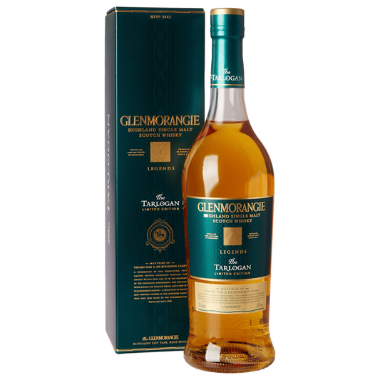 Glenmorangie tarlogan whisky bottle and packaging on a white background