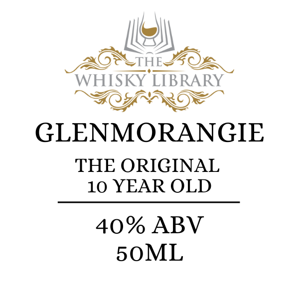 Glenmorangie whisky label with branding on a white background