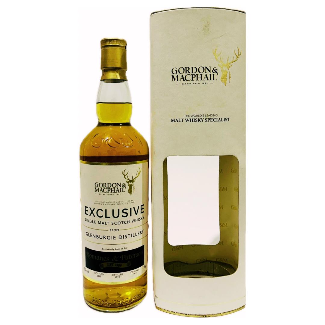 Gordon Macphail Glenburgie Whisky Bottle Box in the white background