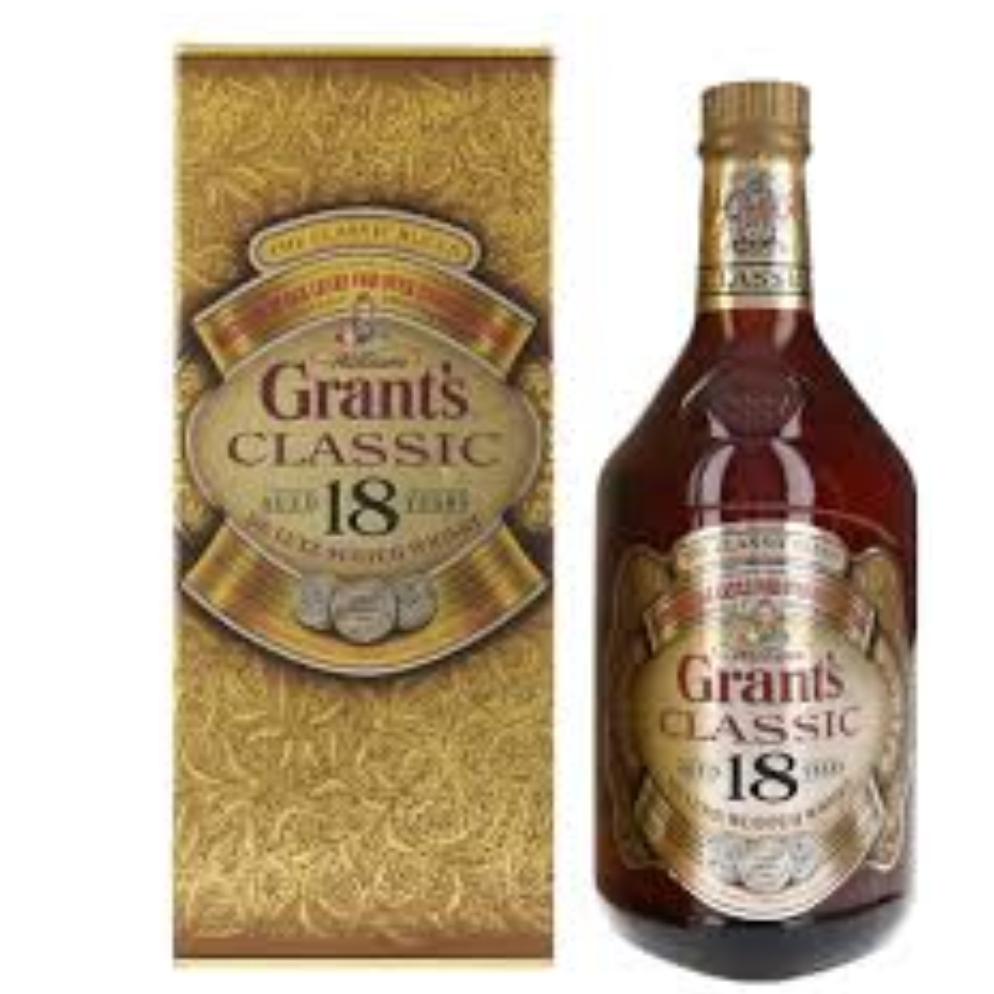 Grant’s 18 Year Old Classic blended Scotch whisky with box