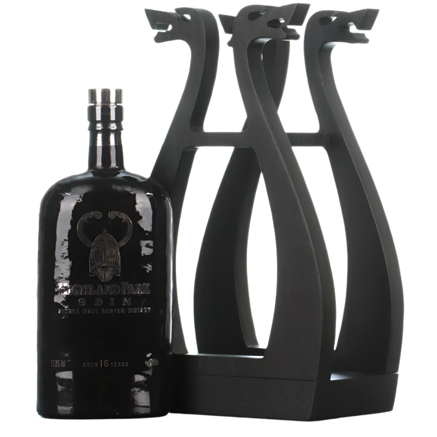 Highland Park Odin 16 Year Old with Viking ship display case