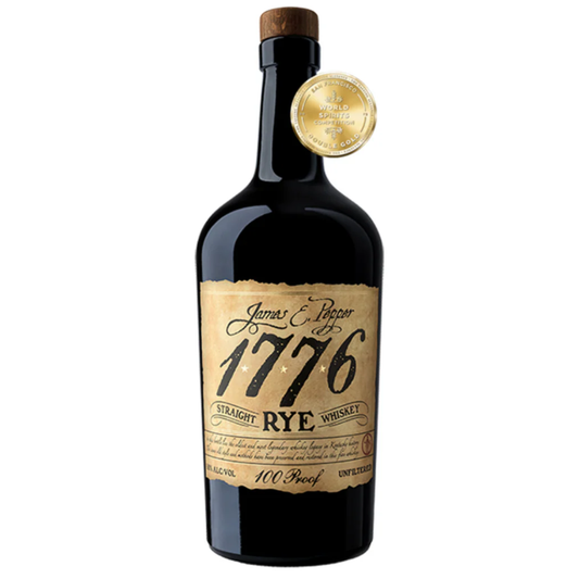 James E. Pepper 100 Proof American Rye Whiskey bottle