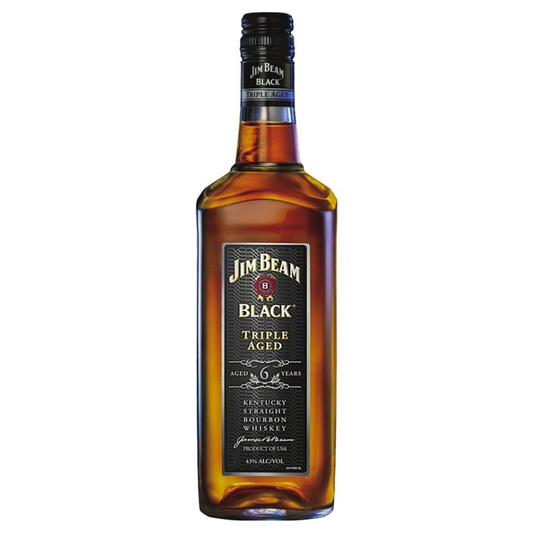 Jim Beam Black Triple Aged bourbon whiskey bottle on a white background