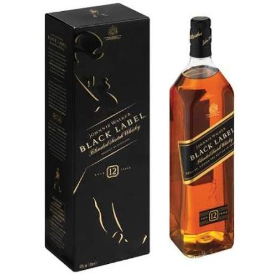 Johnnie Walker Black Label 12 Year Old 750ml 43% ABV with original presentation packaging