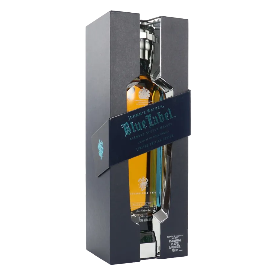 Johnnie Walker Blue Label Mirror Edition whisky with mirrored presentation case