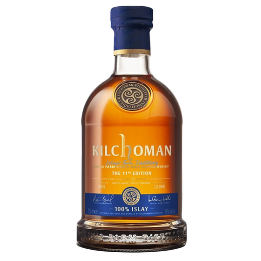 Kilchoman whisky bottle on a white background