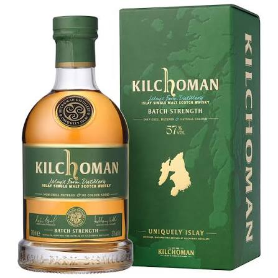 Kilchoman Batch Strength 57% whisky with original presentation packaging