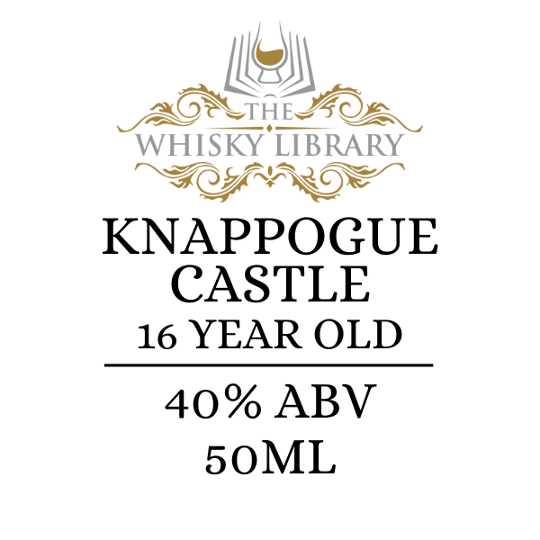 Knappogue Castle 16 Year Old whisky label from The Whisky Library on a white background