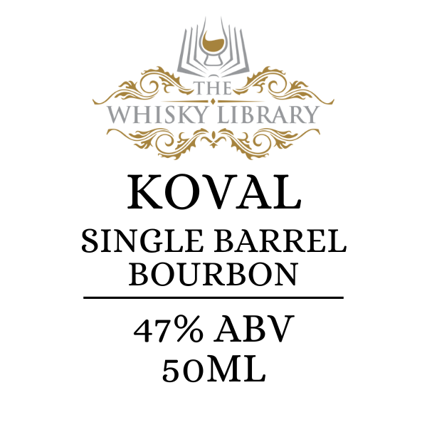 Koval Bourbon Whiskey label on a white background