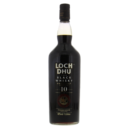 Bottle of Loch Dhu black whisky 10 year old 1 L