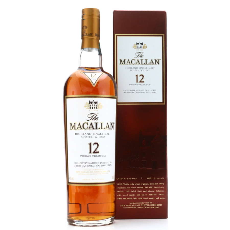 Macallan 12 Year Old Sherry Oak Pre-2018 with original presentation box