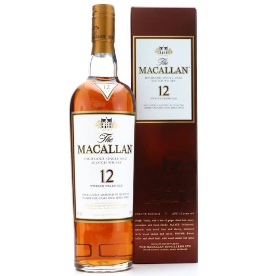 Macallan 12 Year Old Sherry Oak pre-2018 bottling 750ml 43% ABV with original presentation box