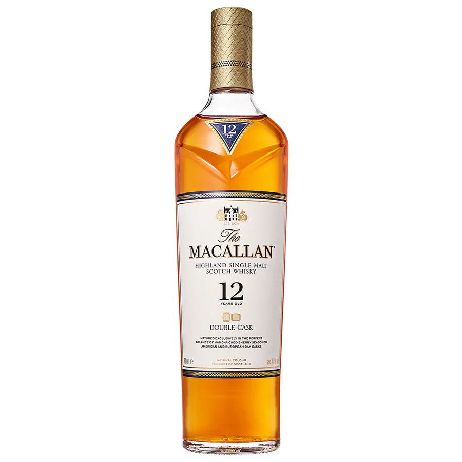 Macallan 12 Double Cask bottle in the white background.