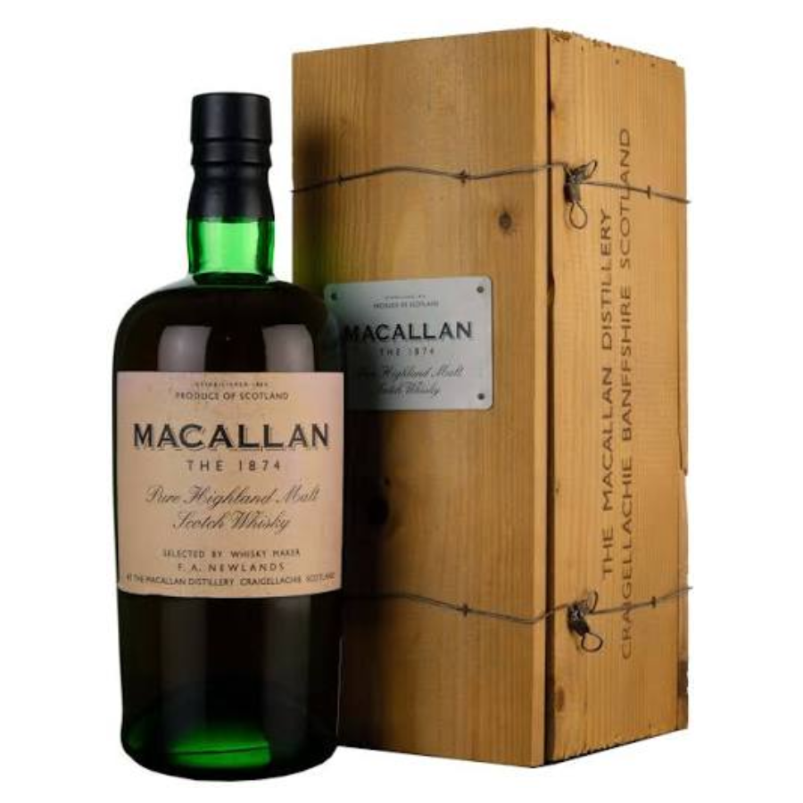 Macallan 1874 Replica 45% ABV with original wooden presentation case