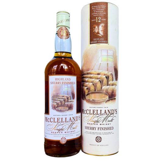 McClelland’s Highland 12 Year Old Single Malt bottle and box