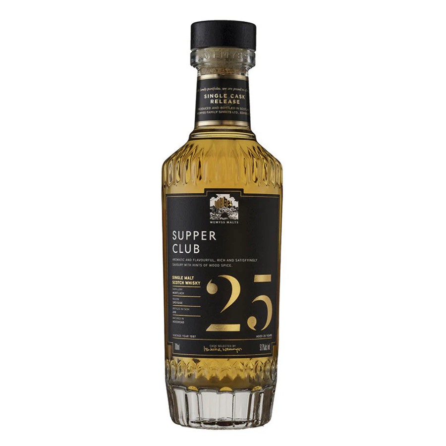 Mortlach 25 Year Old 1997 Supper Club single malt bottle