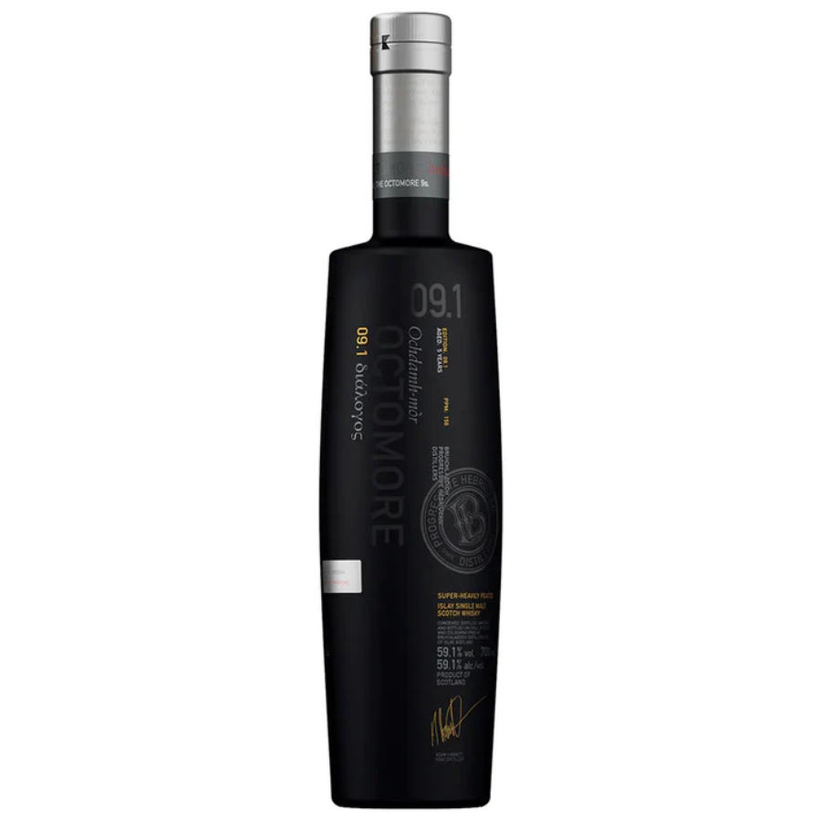 Octomore 09.1 5 Year Old single malt whisky bottle
