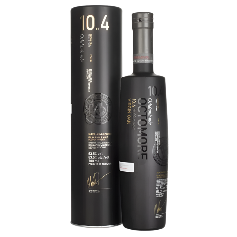 Octomore 10.4 3 Year Old Virgin Oak whisky with box