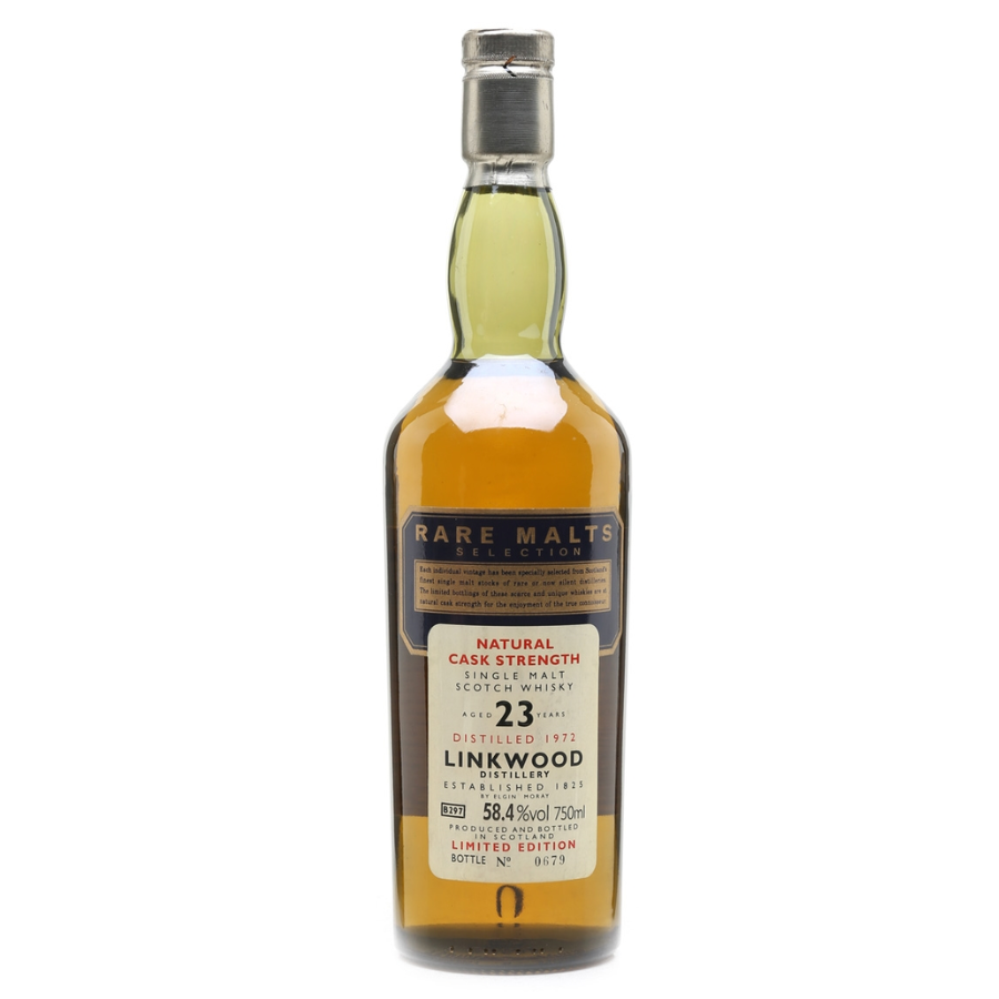 Linkwood 1972 23 Year Old Rare Malts Selection bottle on a white background