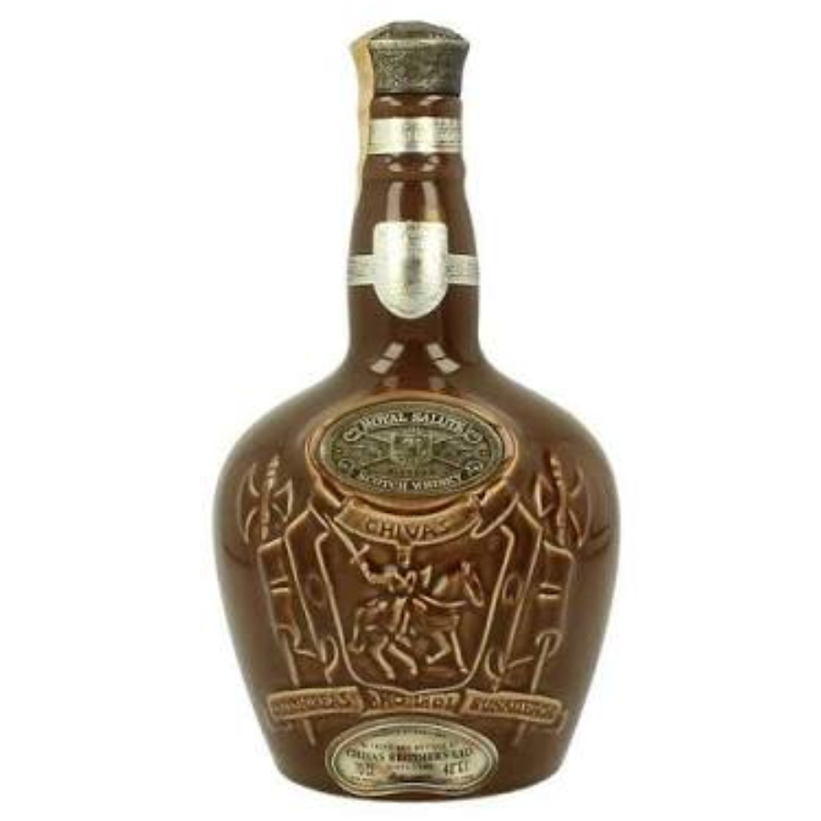 Royal Salute 21 Year Old Brown Flagon 1980s vintage Chivas Brothers blended Scotch whisky
