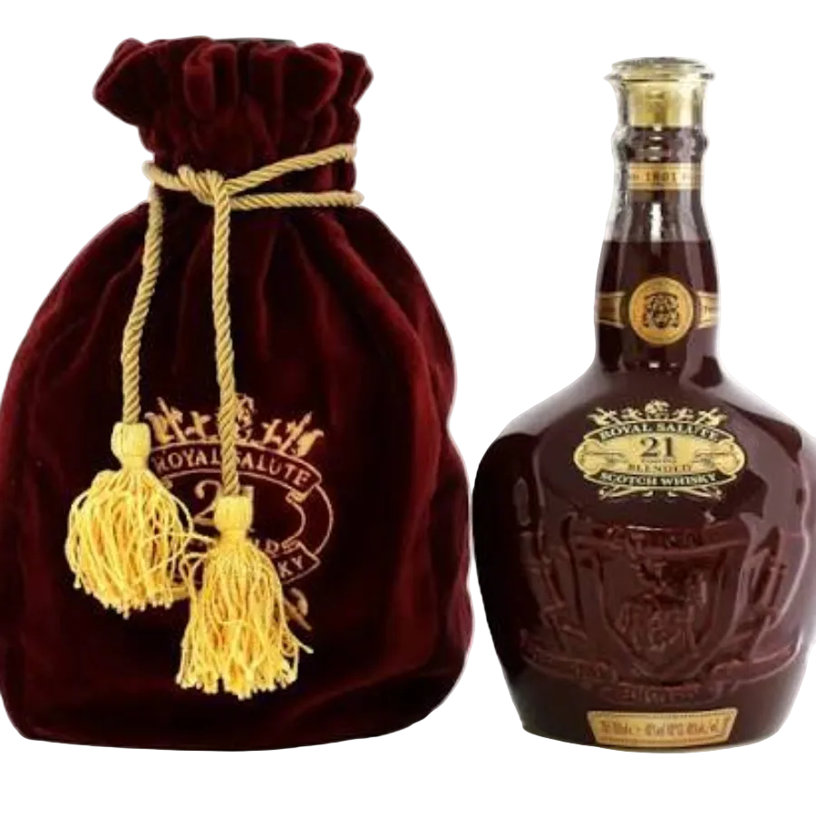Royal Salute 21 Year Old Ruby Flagon blended Scotch whisky bottle