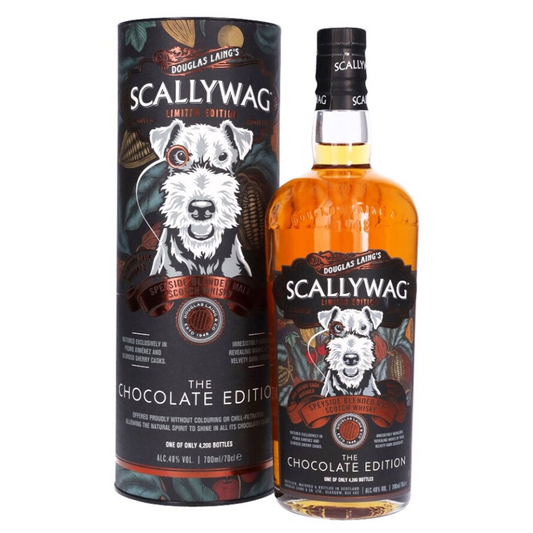Scallywag The Chocolate Edition 2023 whisky bottle and packaging on a white background