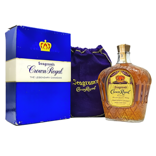 Vintage 1960s Seagram’s Crown Royal bottle with box
