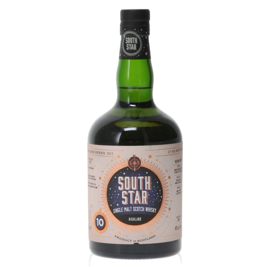 South Star Single Malt Scotch Whisky bottle on a white background