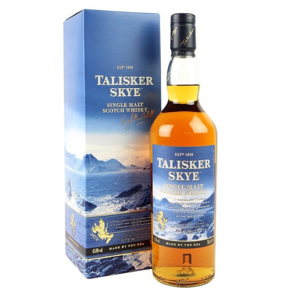Talisker Skye 1l bottle with a box